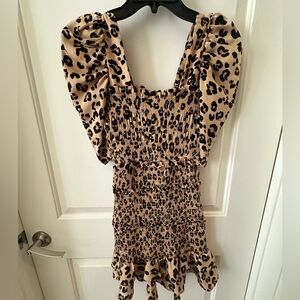 Cheetah print Oliviaceous bodycon scrunch dress